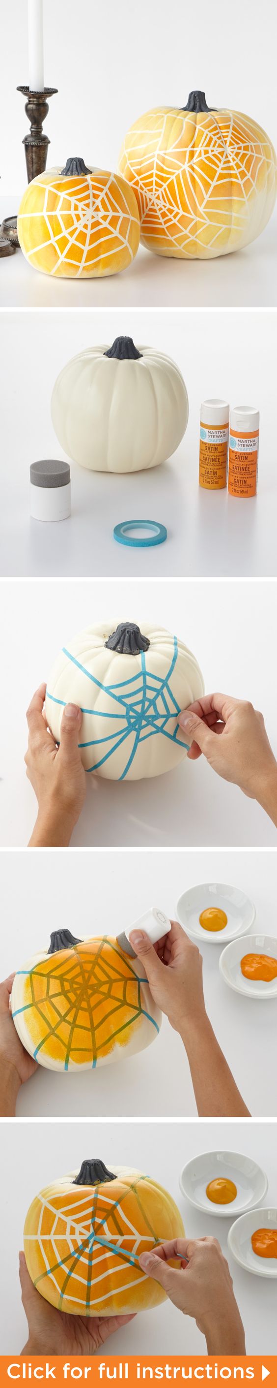 Ombre Spiderweb Pumpkins. 