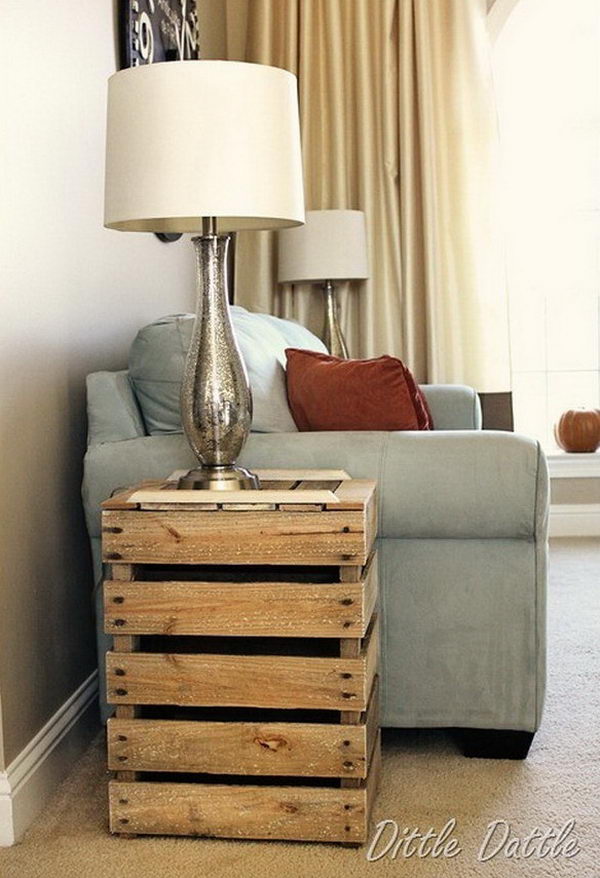 Rustic Nightstand Made from Wooden Pallets. 