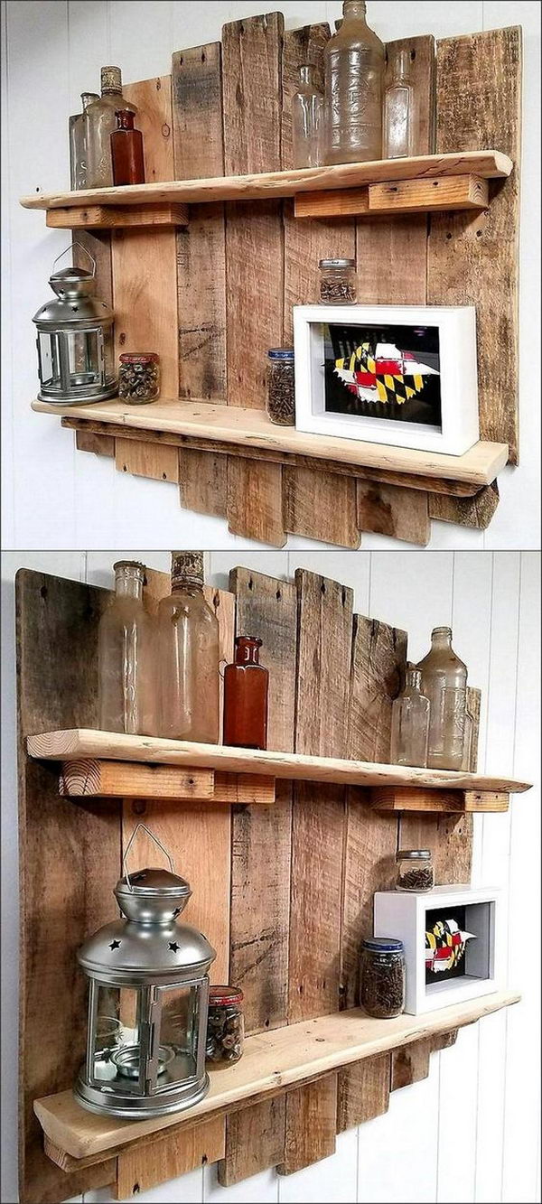 Easy and Cheap Wall Shelf Made Out Of Reclaimed Wood Pallets. 