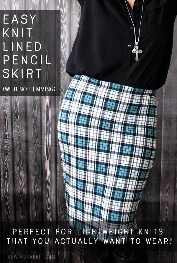 Knit Lined Pencil Skirt. 