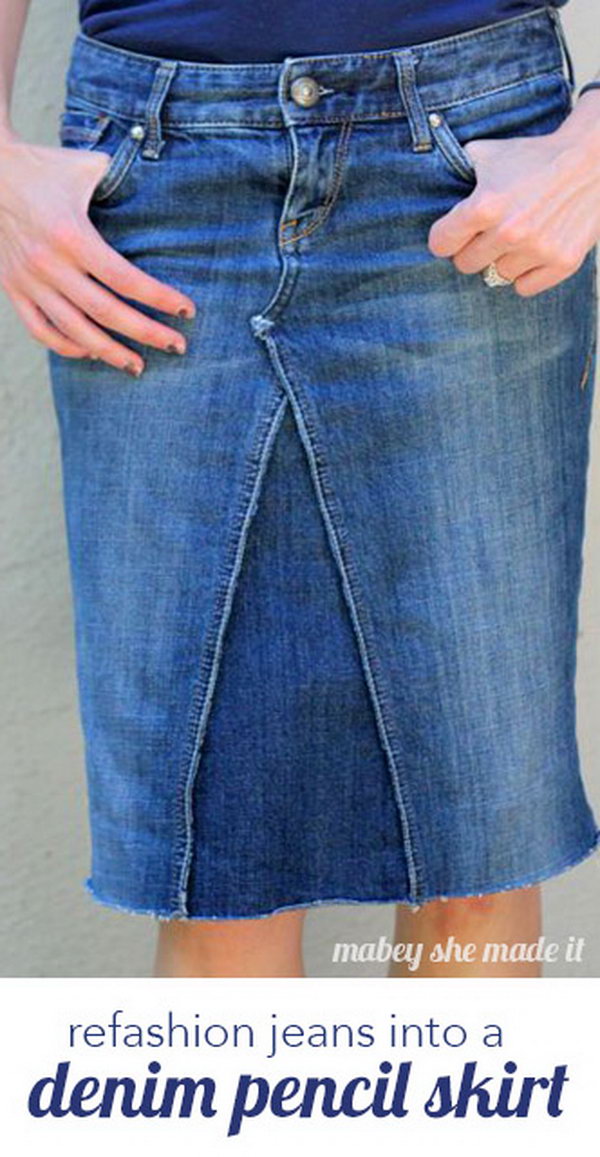 DIY Pants Pencil Skirt. 