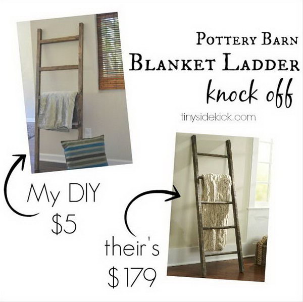 DIY Blanket Ladder Knock Off That Costs Under $5