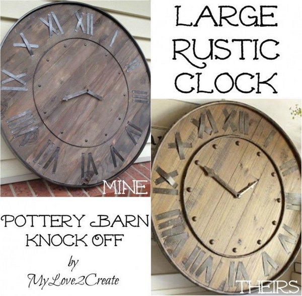 Pottery Barn Inspired Large Rustic Clock