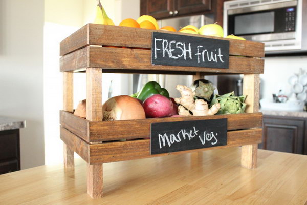 Pottery Barn Inspired DIY Stackable Fruit Crates