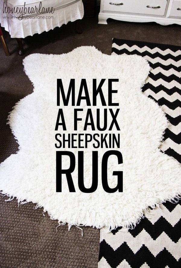DIY Faux Sheepskin Rug. Make your own gorgeous and classy faux sheepkin rug works for either baby boy or girl's room.  