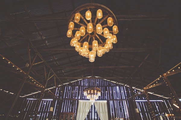 Rustic Chandelier Made from Old Mason Jars. 