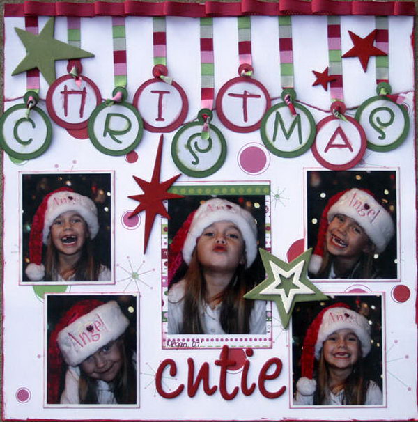 A creative scrapbooking idea for your Christmas. The word 