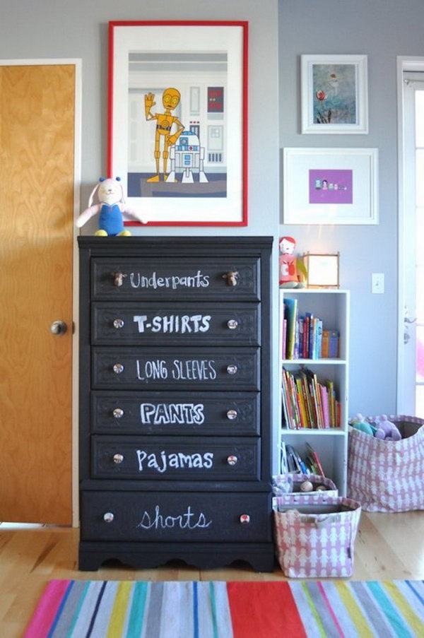 Label Drawers With Chalk. 