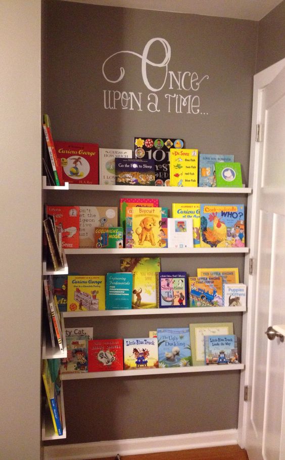Add DIY Space-Saver Bookshelf Behind The Door. 