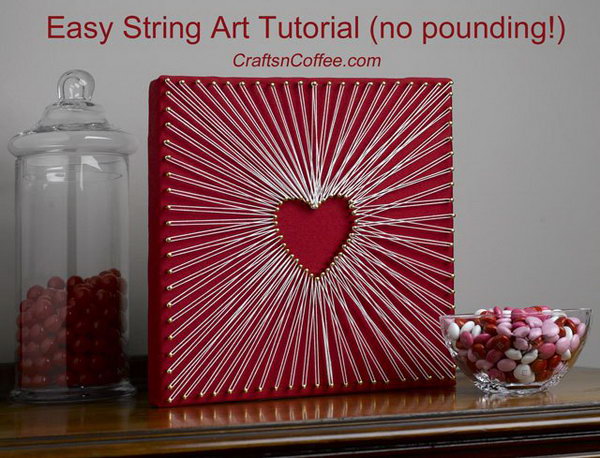 DIY Heart String Art. See how to make it 