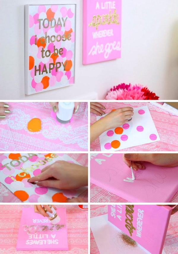 DIY Today I Choose To Be Happy Easy & Simple Wall Canvas. 