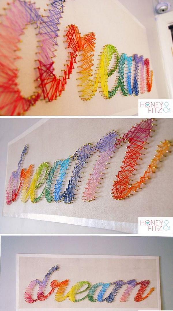 Beautiful Rainbow String Art Tutorial 