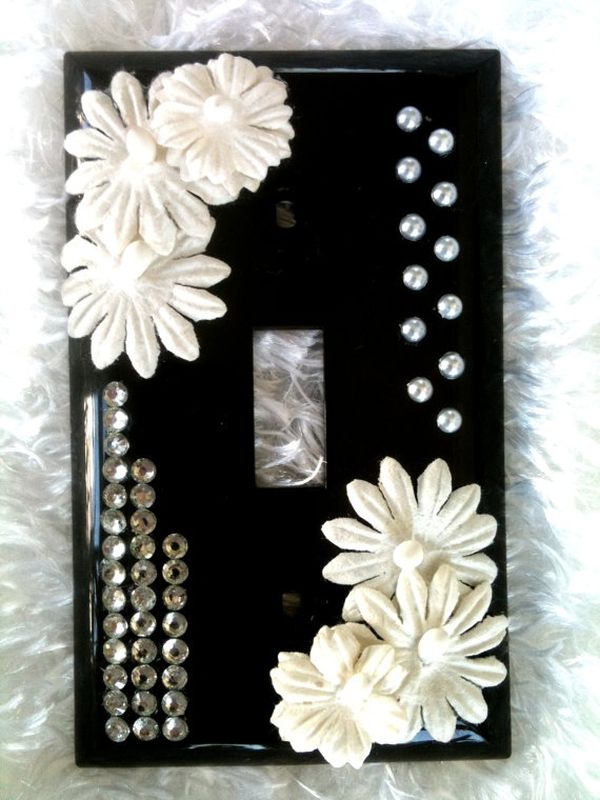 Rhinestones Decorated Light Switch Cover Plate 