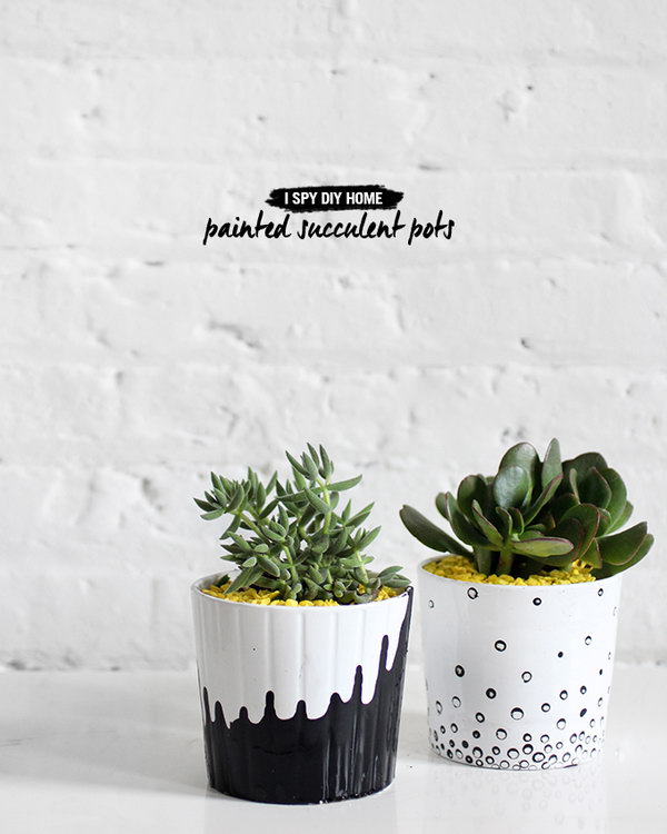 Black and White Painter Pots. See how to do it 