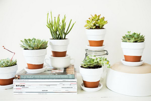 White Color Block Pots. Check out the tutorial 