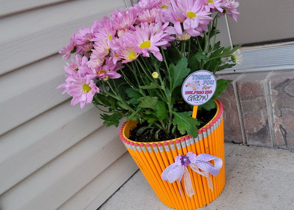 Pencil Wrapped Flowerpot. See how 