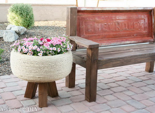 Recycled Tire Turned Gorgeous Planter. Check out the steps 