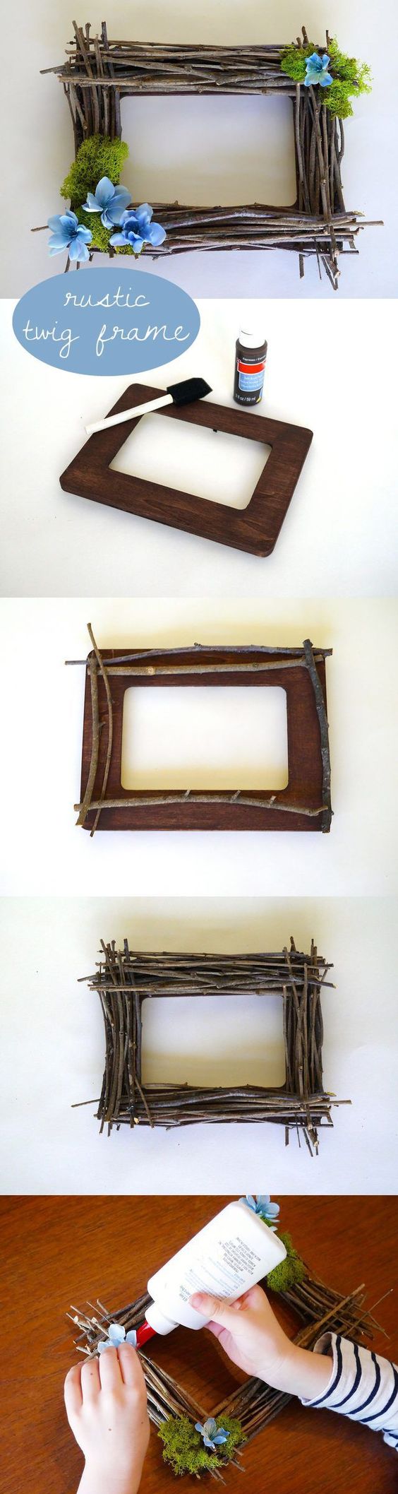 DIY Rustic Twig Frame.  