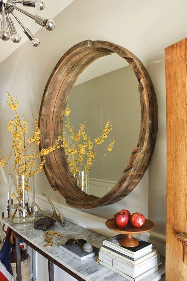 Wine Barrel Mirror. 