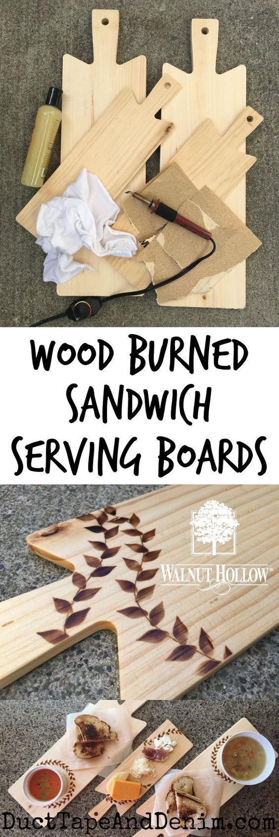 Rustic Wood Burnd Sandwich Serving Boards. 