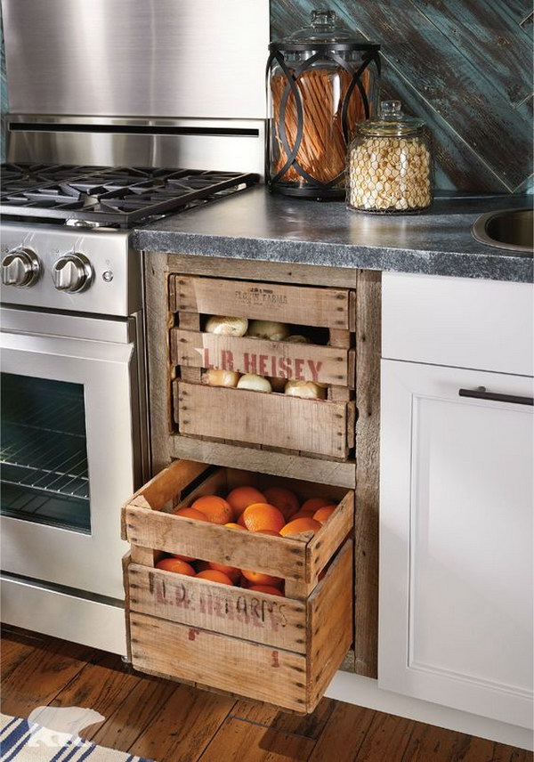 Kitchen Recycled Crates Drawers 