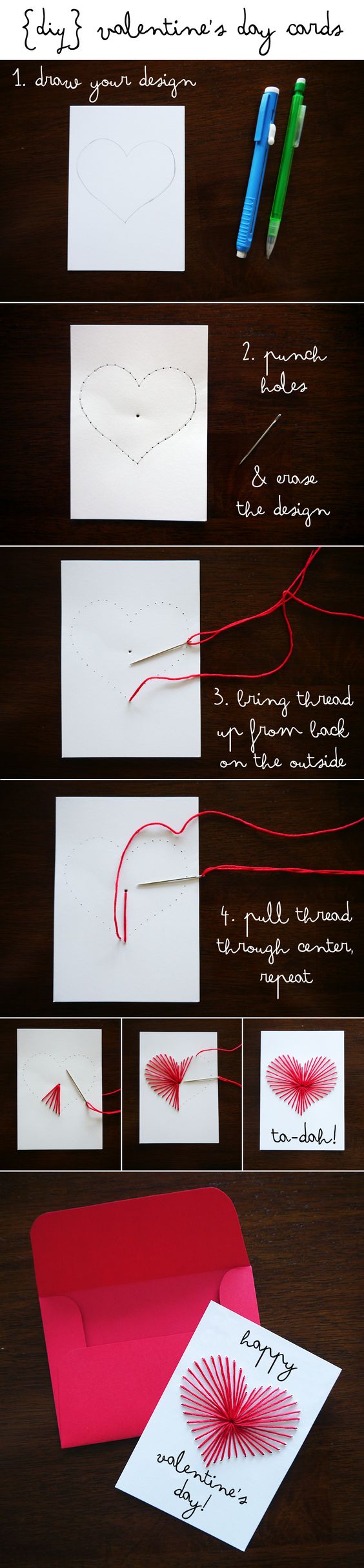 Punch Holes And Use String to Create a Cute Card. 