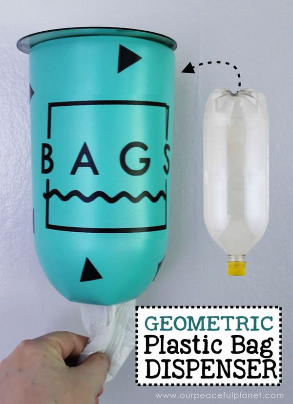 Geometric Plastic Bag Holder & Dispenser. 