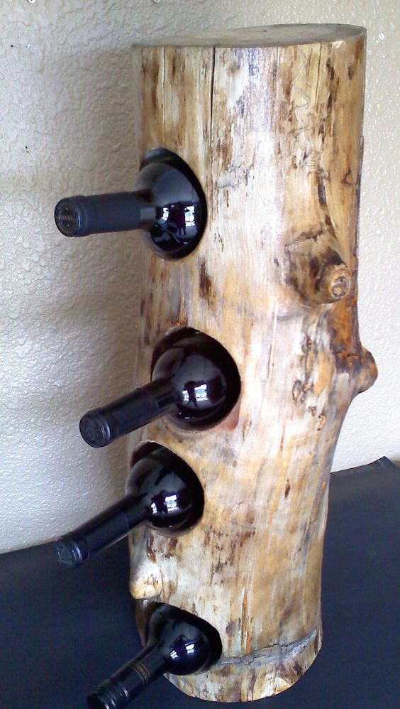 Tree Stump Wine Rack. 