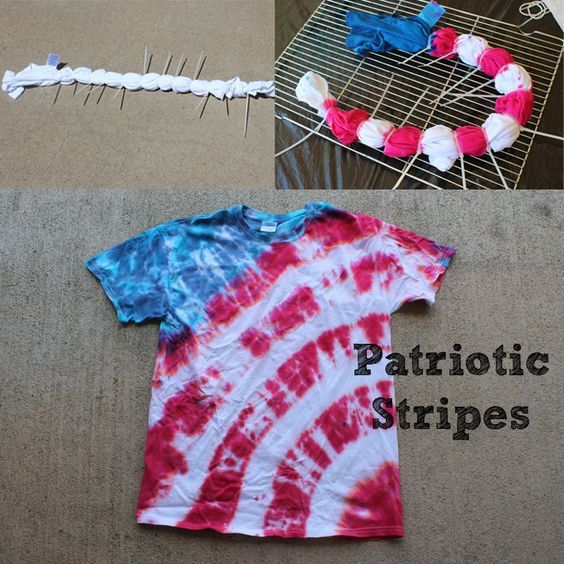 Patriotic Stripes Tie Dye Shirt. 