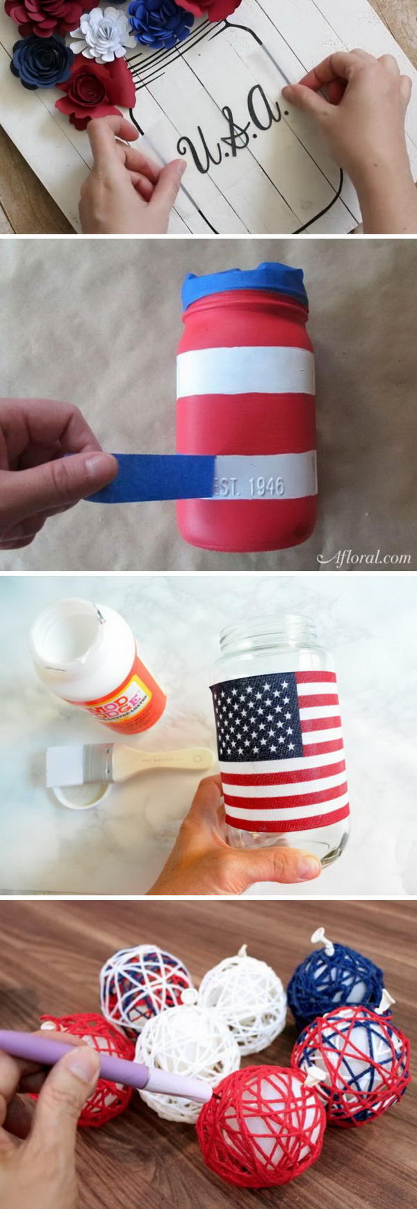 Easy DIY Patriotic Crafts for 4th of July. 