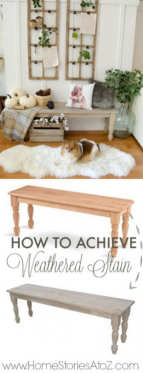 How To Achieve A Weathered Wood Stain On Furniture. 