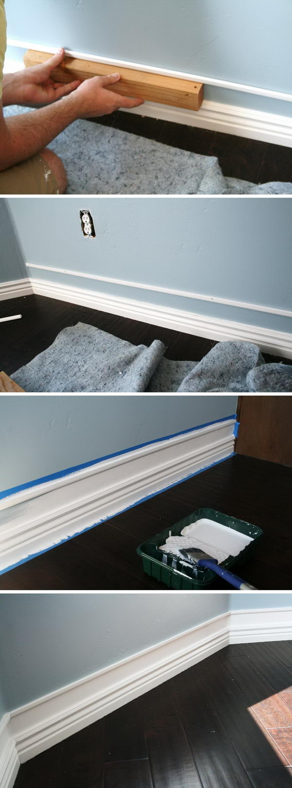 Easy Faux Thick Baseboard Project. 