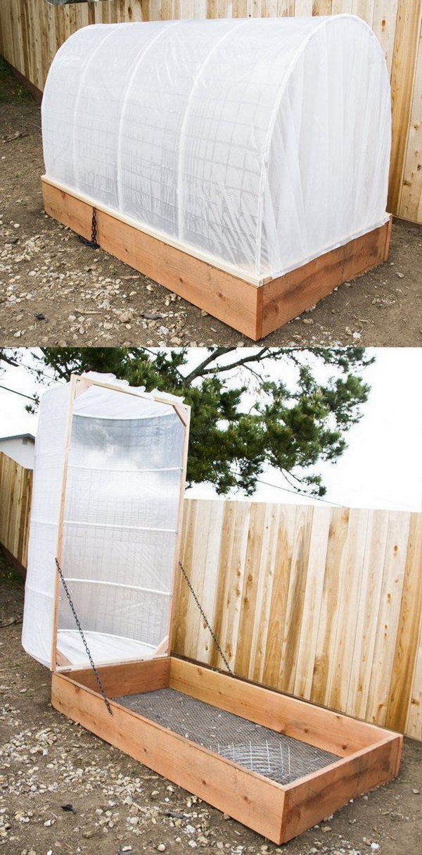 DIY Removablea Greenhouse Covered Raised Garden Bed. 