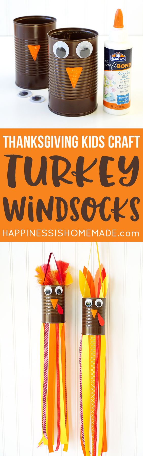 Turkey Windsocks Made From A Recycled Tin Can. 