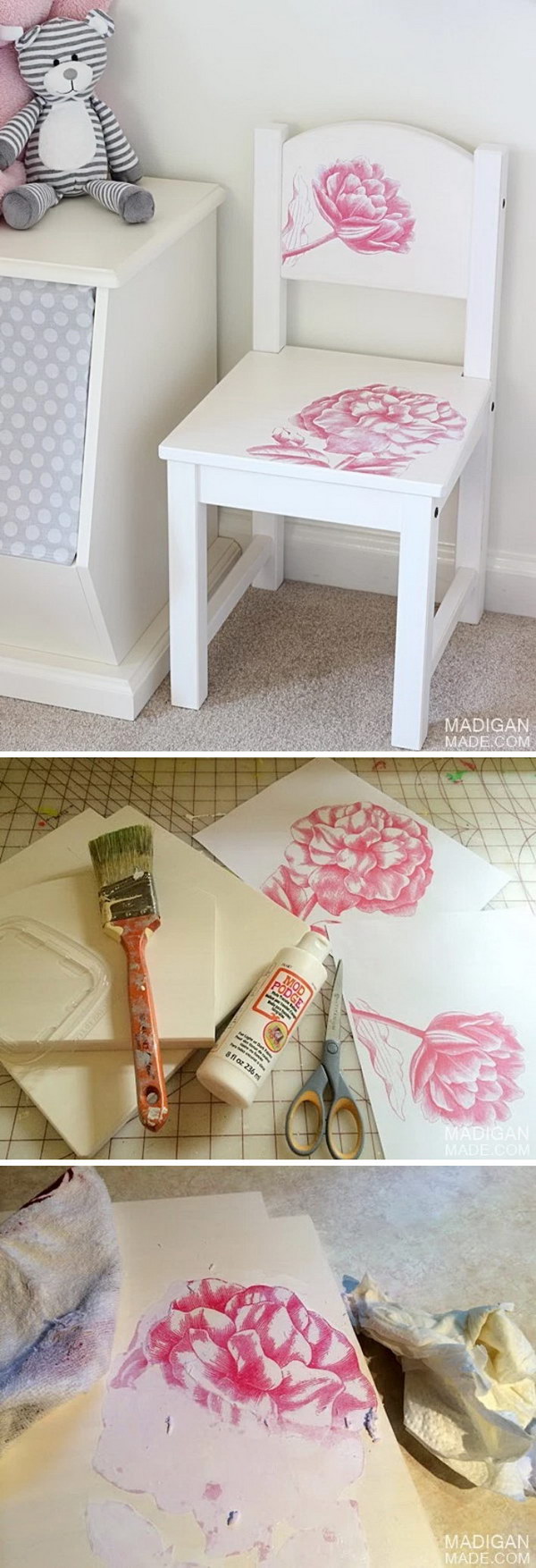 Vintage IKEA Kid's Chair Hack With A Photo Transfer. 