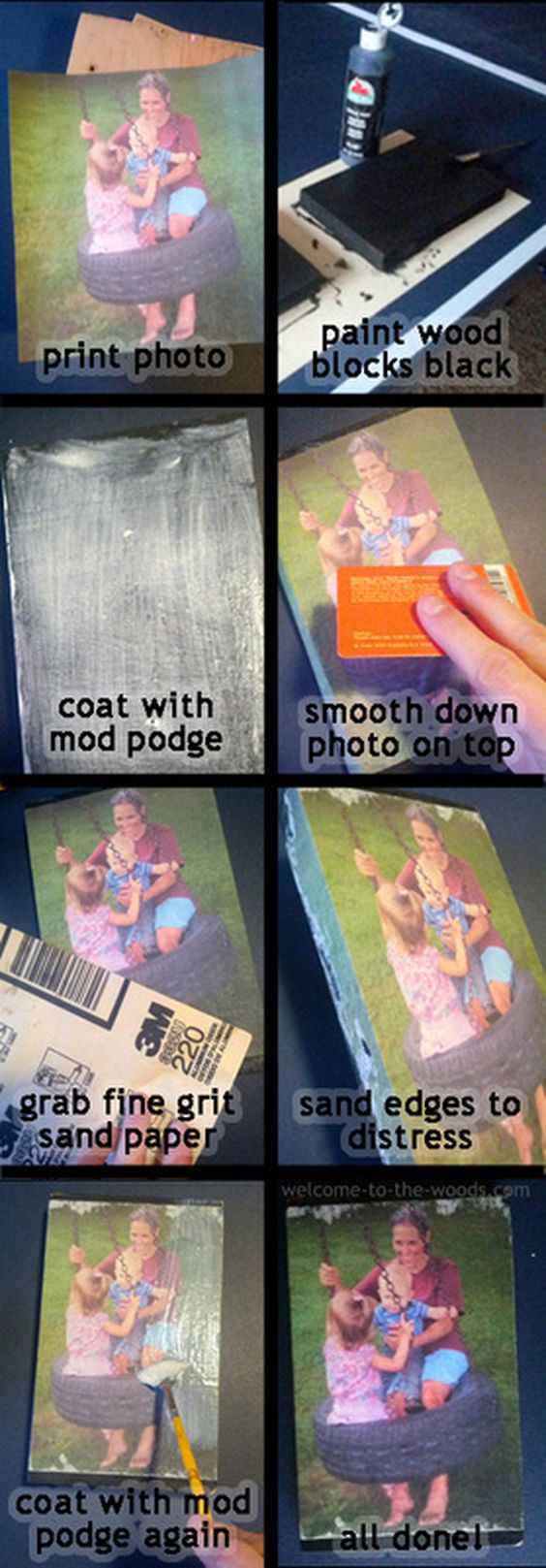 Mod Podge Photo Transfer Onto Wood. 