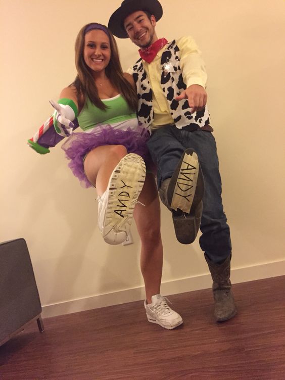 Buzz Lightyear and Woody Couple's Halloween Costume. 
