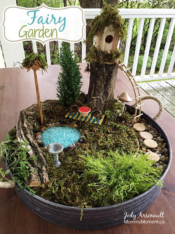 DIY Fairy Garden with a Gorgeous Tree House. 