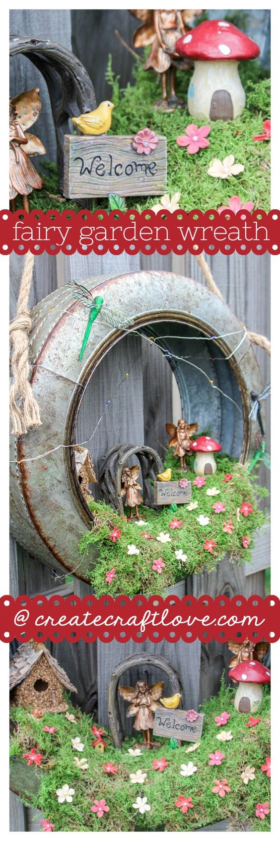 DIY Fairy Garden Wreath. 