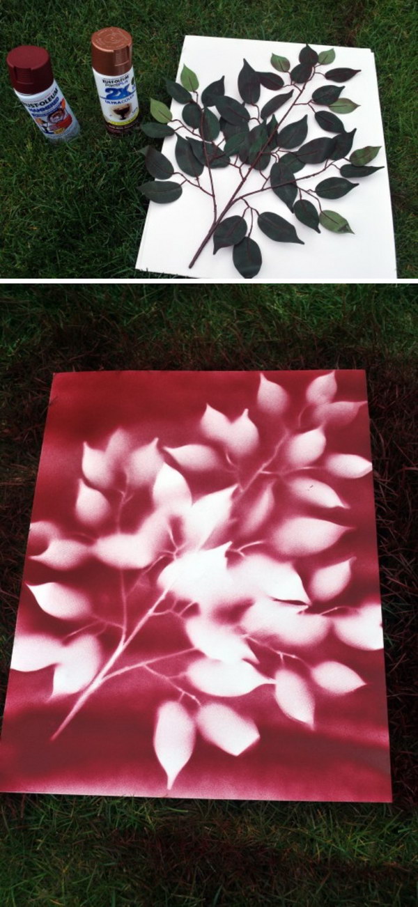 DIY Spray Paint Flower Art. 