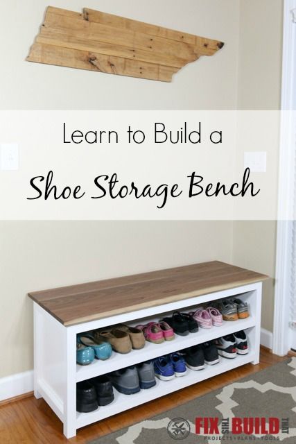 DIY Entryway Shoe Storage Bench. 