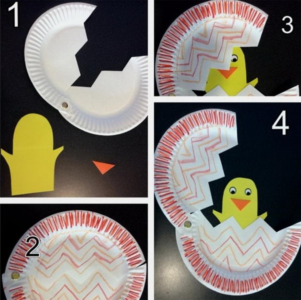 Easter Craft with a Paper Chick. 