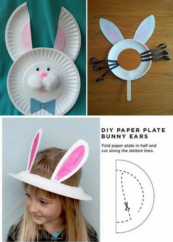 Easter Bunny from Small Paper Plates. 